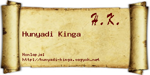Hunyadi Kinga névjegykártya
